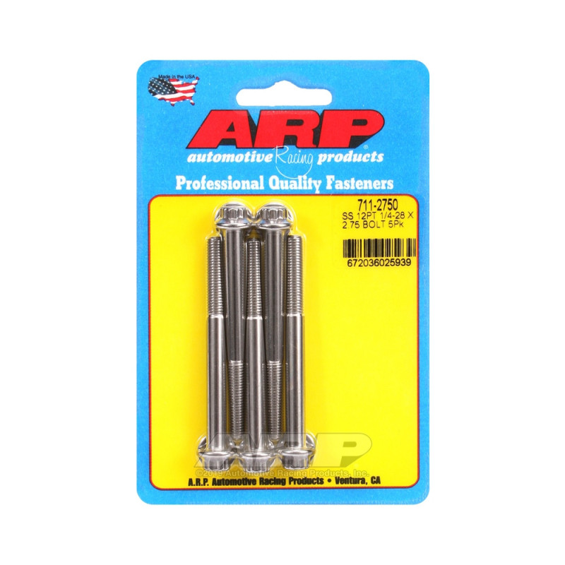 Set de șuruburi și piulițe universale ARP 1/4-28 – Oțel inoxidabil, 12 bucăți x 5 - ARP-711-2750 - 711-2750 - 3666618197272